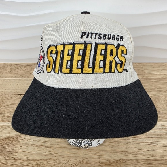 Vintage Sports Specialties Pittsburgh Steelers Laser Shadow Snapback Hat Cap NFL - Picture 2 of 15